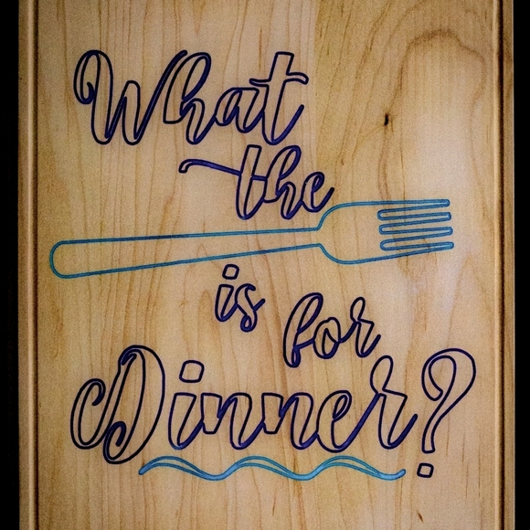 Handmade-maple and resin cutting board/fork